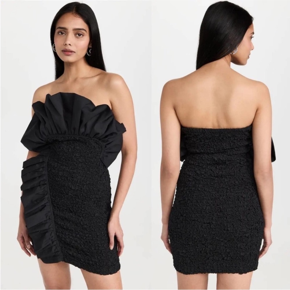 EUC MARA HOFFMAN BLACK POPCORN ALYCIA MINI DRESS $650 S - Picture 8 of 13